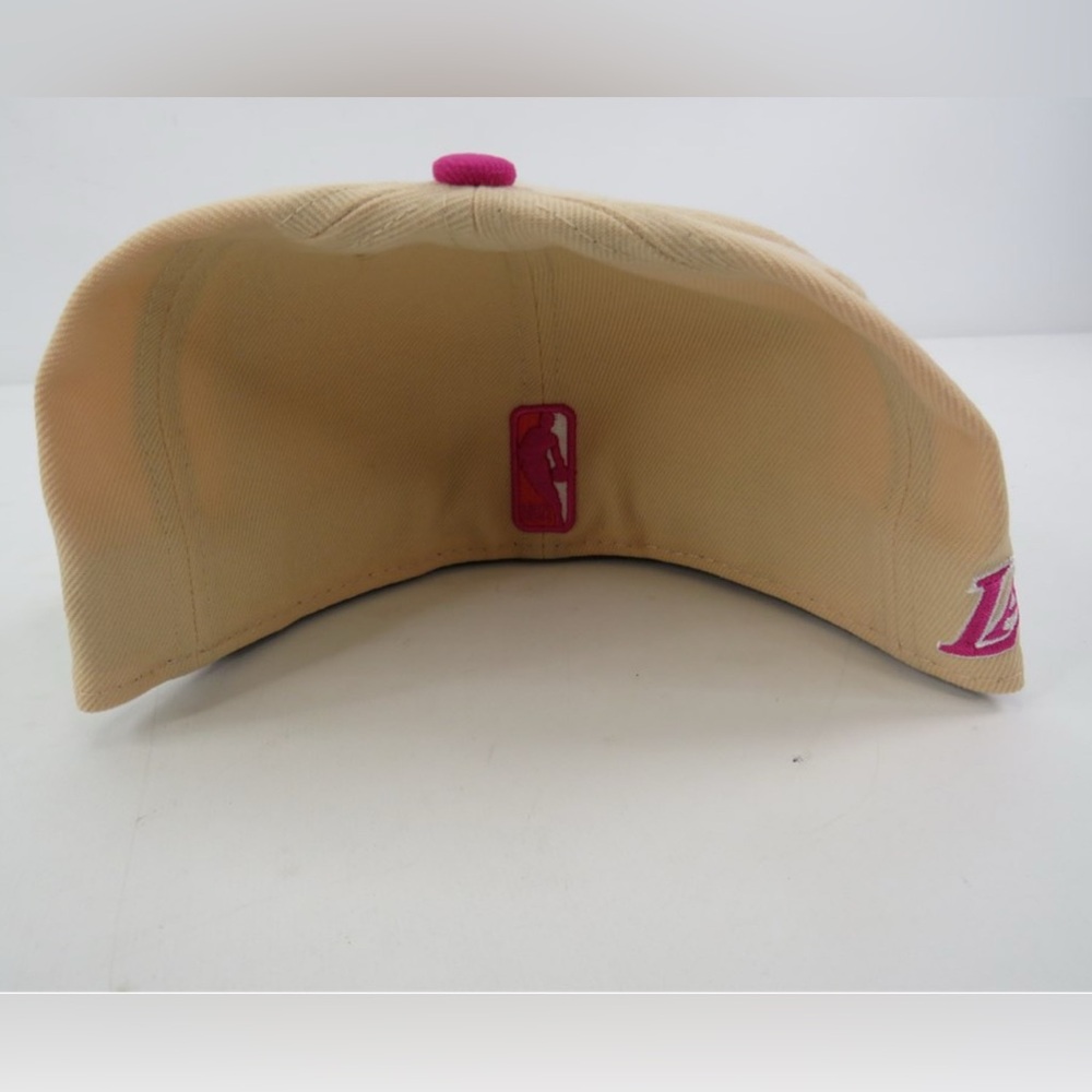 NBA New Era 59Fifty Fitted Cap Lakers Pink & Beige Men's 7 1/2 - Picture 3 of 8